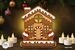 Gingerbread House Candle Holders Bundle | Candle Stand | SVG Product Image 4