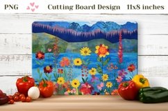 Mountains Cutting Board, Flowers Cutting Board Design Product Image 1