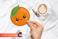 Cute orange Sticker, Adorable Orange Decal, Fruit Sticker Product Image 1