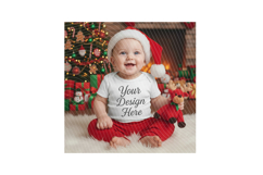 Christmas Baby Boy Mockup Holiday Shirt Display Baby Outfit Product Image 4