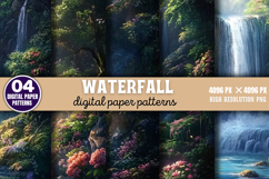 Waterfall Digital Paper Background PNG Product Image 1