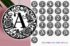 Floral Monogram Letters SVG Bundle, Flower Monogram Font SVG Product Image 3