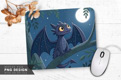 Curious Night Dragon Perched in a Tree Mouse Pad PNG Design Product Image 1