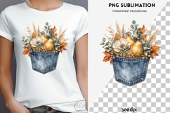 Autumn denim pocket png design for T-shirts Product Image 4