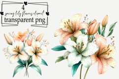 Whimsical Spring Lily Flowers Clipart Watercolor PNG Product Image 1
