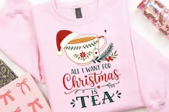 Tea Christmas PNG, All I Want For Christmas Is Tea PNG, Cozy Product Image 2