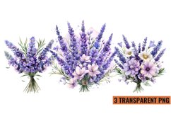 Watercolor Lavender Purple Flowers Clipart , PNG Product Image 1