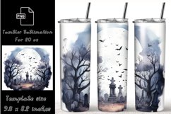 Halloween Tumbler Wrap Sublimation Design for 20 oz Tumbler Product Image 1