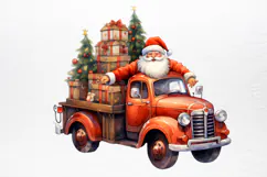 Christmas Truck Sublimation Clipart PNG Product Image 4