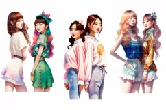 Cute Asian woman 20 PNG Digital download Product Image 5