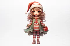 Christmas Little Girl Clipart PNG Product Image 4