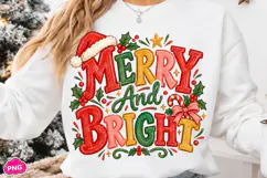Merry and Bright PNG, Preppy Merry Coquette Christmas PNG Product Image 4
