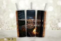CAMPING tumbler wrap, camping life sublimation design, png Product Image 1