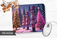 Festive Nutcrackers and Christmas Trees Mouse Pad PNG Product Image 1