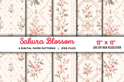 Sakura Blossom Digital Paper JPG Product Image 1
