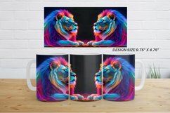 3D Neon Lion Mug Wrap | Mug sublimation design Product Image 6
