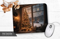 Cozy Christmas Night with Tree Mouse Pad PNG Design Product Image 1