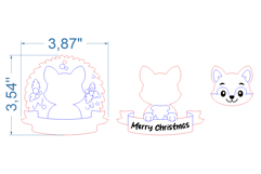 Fox Christmas Ornament SVG laser cut file for Glowforge Product Image 4