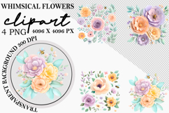 Whimsical Flowers Clipart Png Product Image 1