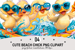 Cute Beach Chick PNG Clipart Watercolor PNG Product Image 1