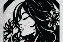 Multilayer Floral Woman SVG Laser Cut File 3D Layered DXF Product Image 3