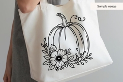 Hand Drawn Floral Pumpkin SVG With Leaves Product Image 4
