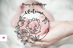 Nursery Round Design for Baby Girl - Welcome Sign SVG Product Image 1