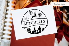 Christmas Family Name SVG - Christmas Village and Reindeer Product Image 4