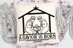 A Savior Is Born Svg, Christian Christmas Svg, Nativity Svg. Product Image 6