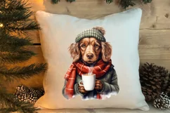 Christmas Dog And Coffee Clipart, Christmas Clipart Product Image 4