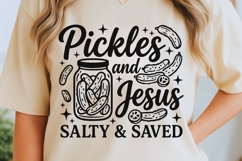 Pickles And Jesus Salty And Saved Svg, Funny Christian Svg. Product Image 5
