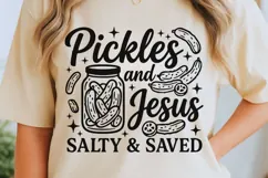 Pickles And Jesus Salty And Saved Svg, Funny Christian Svg. Product Image 5