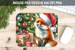 Fox Mouse pad Sublimation - Christmas Animal PNG Design Product Image 1