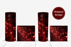 Red Glitter Tumbler Sublimation, Red Tumbler Wrap Design Product Image 4