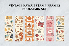 Vintage Kawaii Stamp Frames Bookmark Set,Pastel Retro Postage Product Image 4