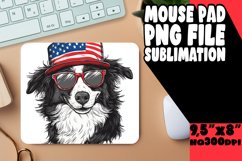 American Flag Dog Car Coaster Sublimation Mouse Pad Product Image 1
