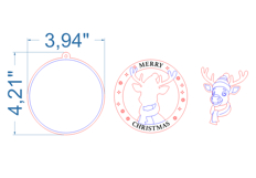 Christmas Reindeer Sign SVG laser cut files for Glowforge Product Image 4