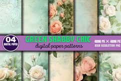 Green Shabby Chic Junk Journal PNG Product Image 1