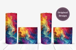Neon Tumbler Sublimation, Fluid Art Tumbler Wrap Design Product Image 4