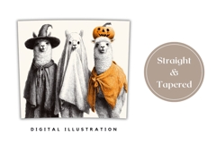Halloween Lama Tumbler Wrap Design, Spooky Halloween PNG Product Image 4