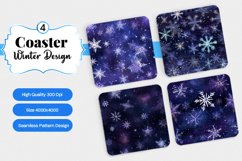 Square Coaster winter snow Sublimation Product Image 1