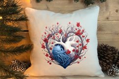 Watercolor Christmas Floral Hearts Clipart Product Image 4