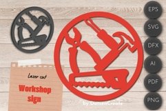 Workshop wall art, repair door sign laser cut, service decor Product Image 1