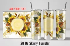 Sunflower 20 Oz Tumbler Wrap Designs| Add Your Text Tumbler Product Image 1