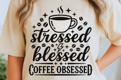 Stressed Blessed Coffee Obsessed Svg, Coffee Lover Svg. Product Image 5