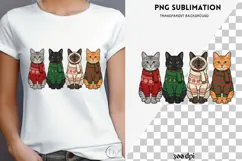 Cute Christmas cats png design for T-shirts Product Image 3