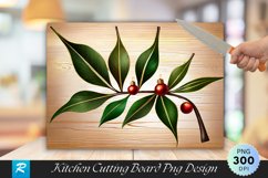 Mistletoe Branch Elegant Maple Cutting Board PNG Design Product Image 1