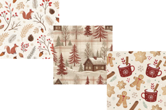 Cabin Winter Seamless Pattern Papers, Cute Winter Pattern Product Image 4