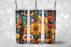 Flowers style mexican Tumbler Sublimation Design Product Image 4