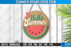 Summer Round Door Sign Laser Cut Bundle, Wooden Welcome Sign Product Image 6